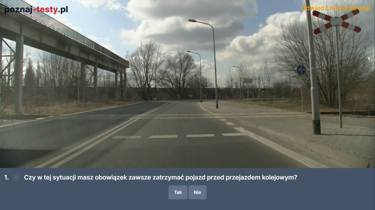Czy w tej sytuacji masz obowiązek zawsze zatrzymać pojazd przed przejazdem kolejowym