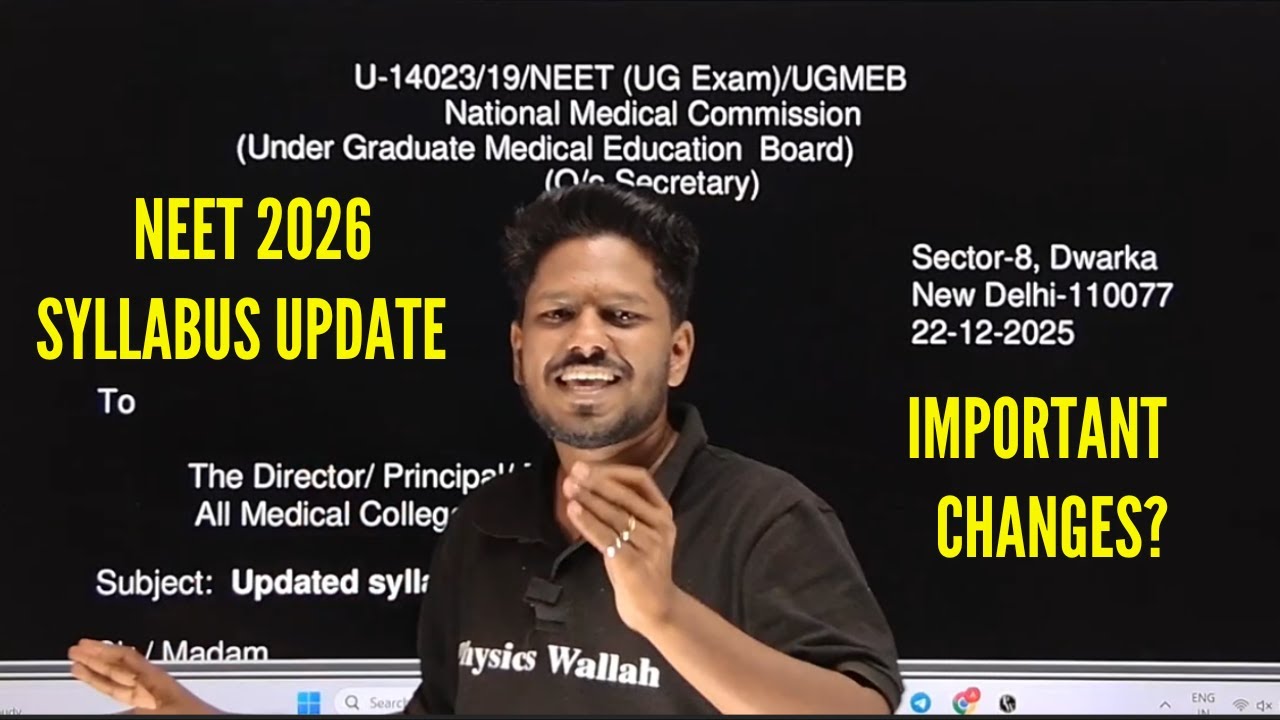 Big Update:  NMC released Updated Syllabus For NEET 2026! Massive Changes?