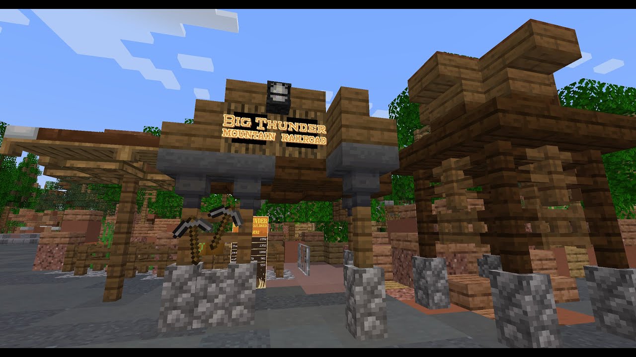 Minecraft Disneyland Big Thunder Mountain Railroad Full Ride POV | MCParks