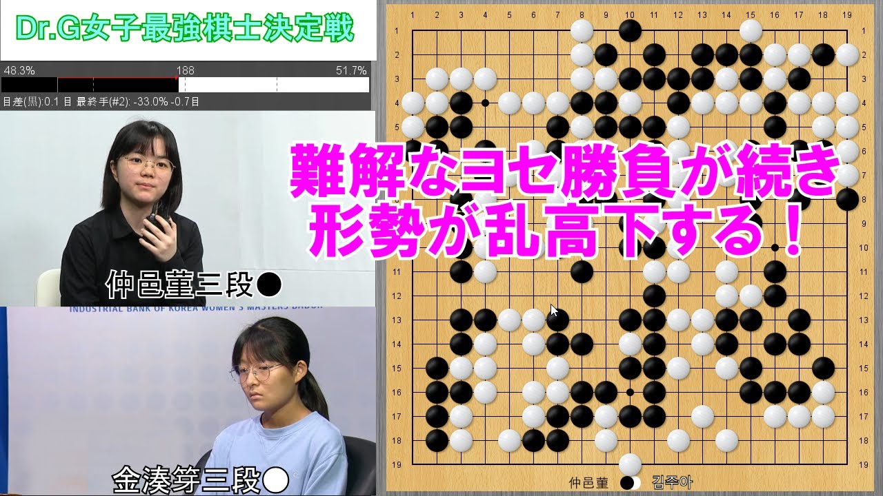 【Dr.G女子最高棋士決定戦】仲邑菫三段VS金湊笌三段　8強戦