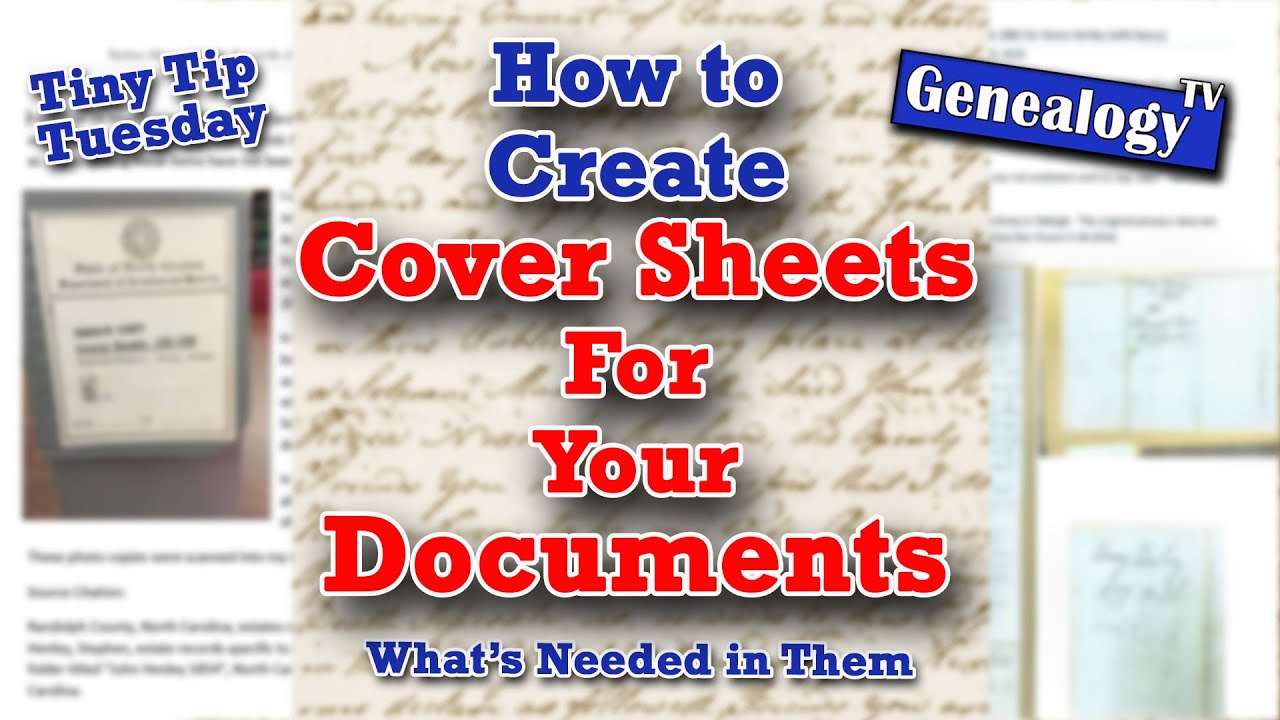Document Cover Sheets: What's Needed for Your Family History Documents