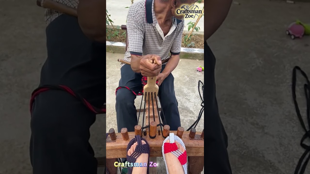 Women's sandals of various colors woven with thick cloth rope