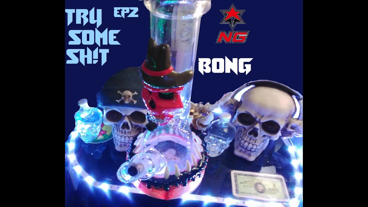 try some sh!t EP2  nice Glass Skull bong Review +Mars Hydro grow update day 17