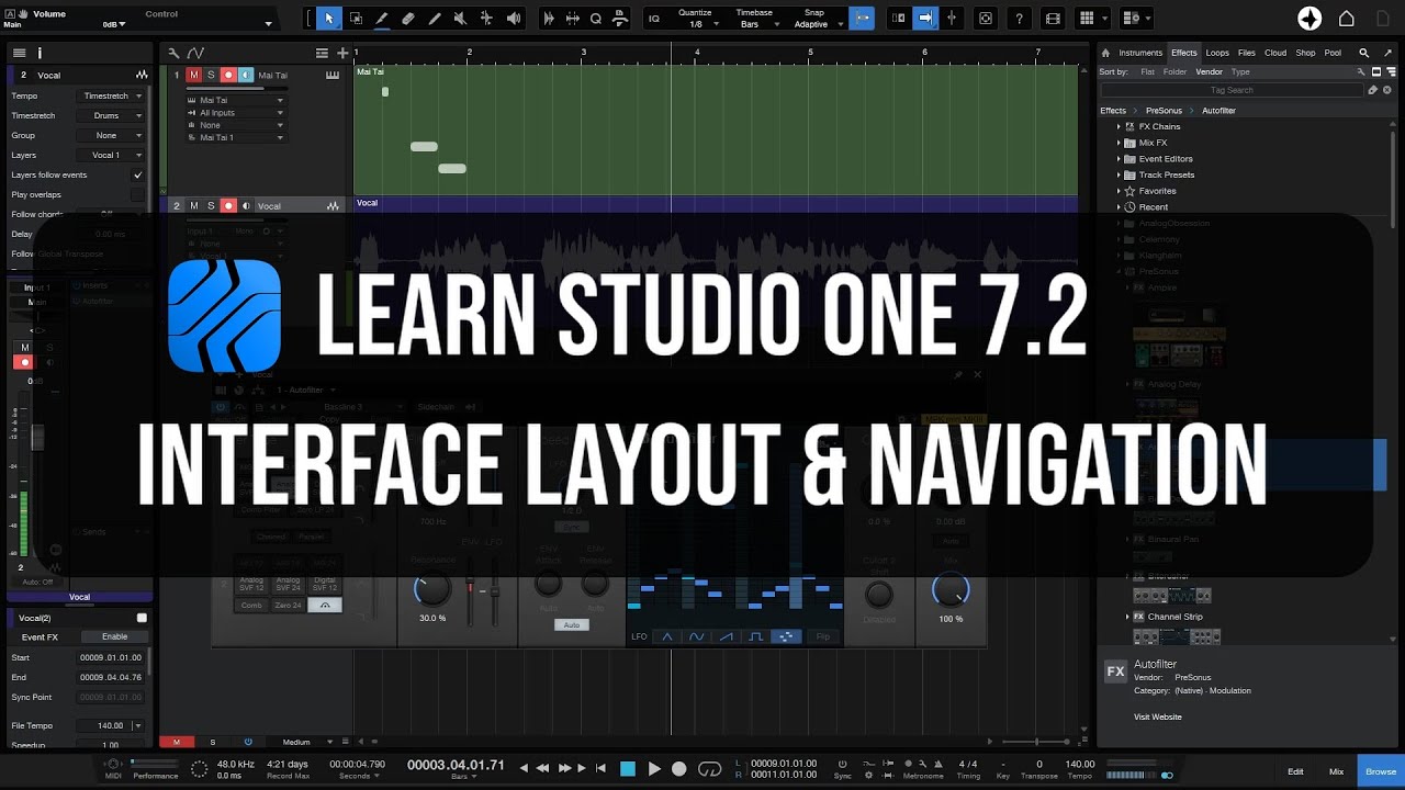 Изучите Studio One 7.2 | Структура интерфейса и навигация | Подробно