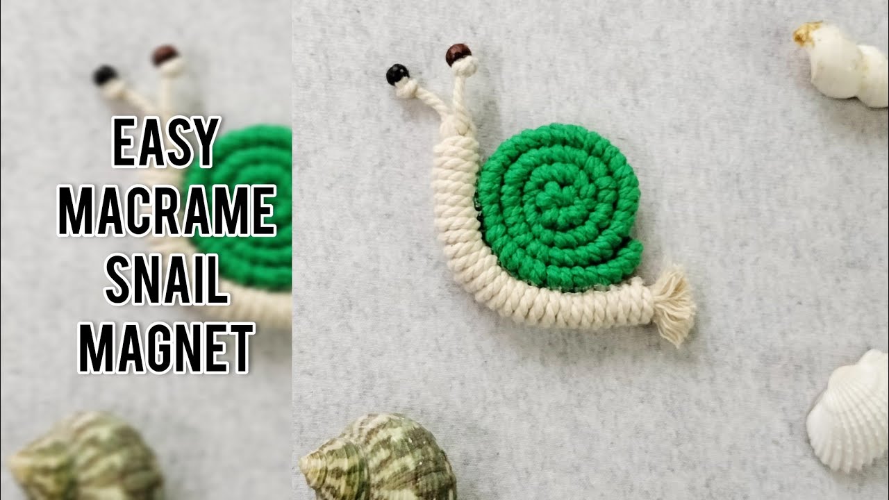 Macrame Snail Tutorial | Easy Macrame Fridge Magnet | Macrame Animal | Step by Step for Beginners