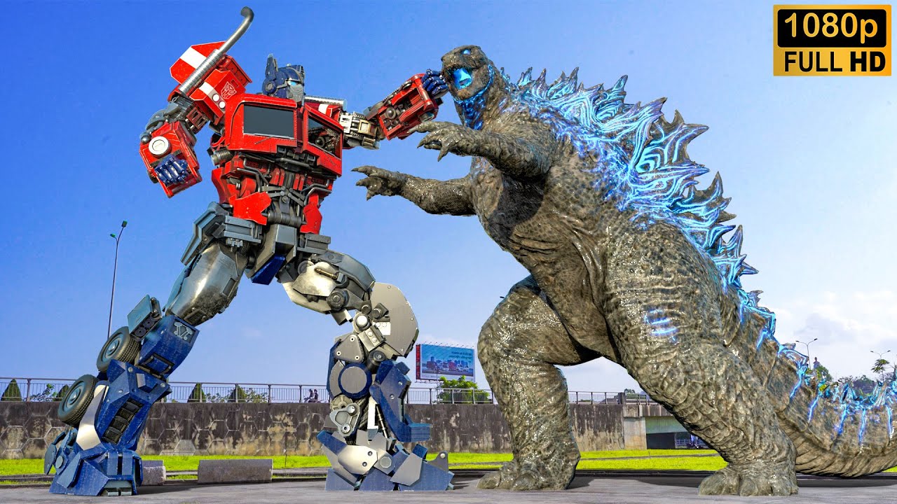 Трансформеры Rise of the Beasts - Optimus Prime против Godzilla Fight Scene | Paramount Pictures [HD