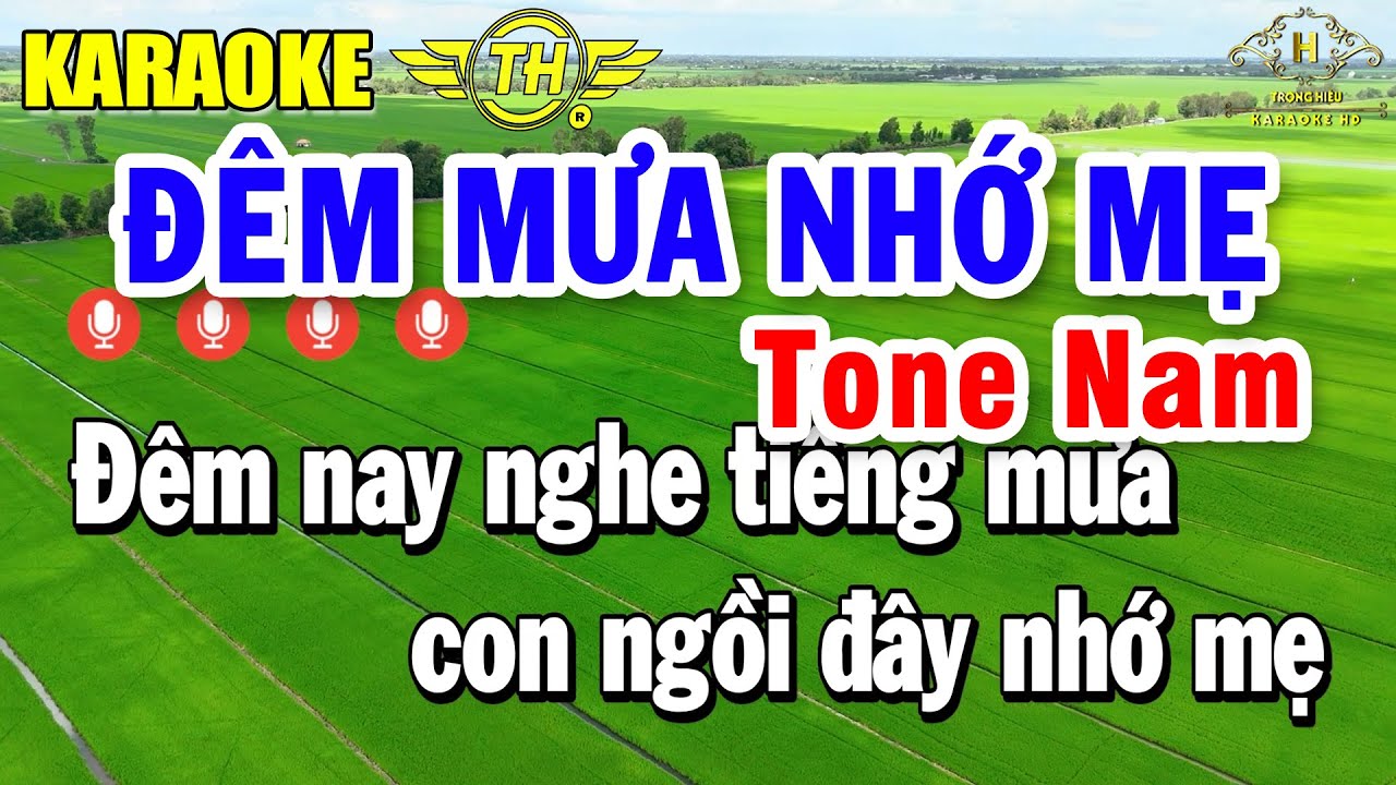 Đêm Mưa Nhớ Mẹ Karaoke Tone Nam ( Am ) Nhạc Sống Siêu Hay | Trọng Hiếu