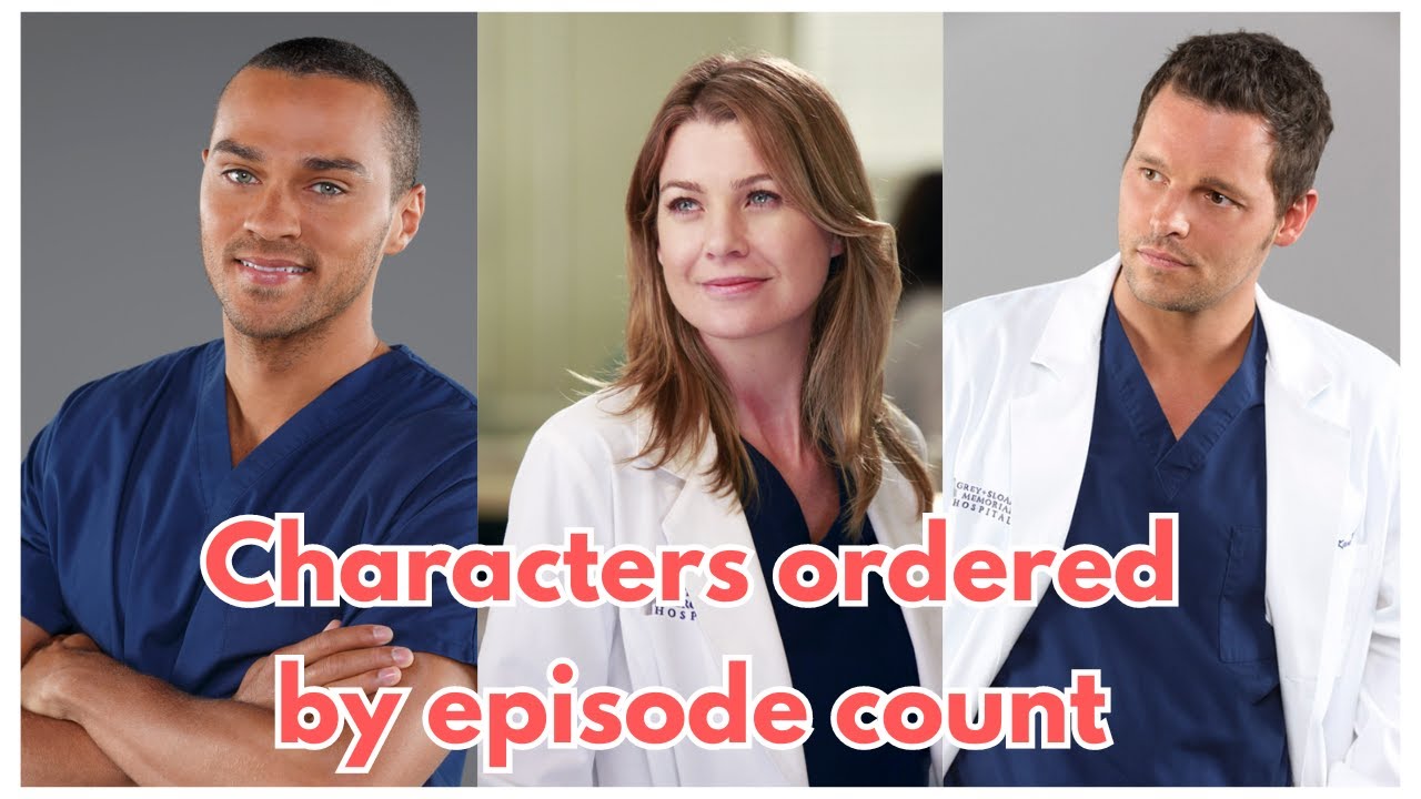 TOP 50 GREY'S ANATOMY CHARACTERS. Ranked by episode count.