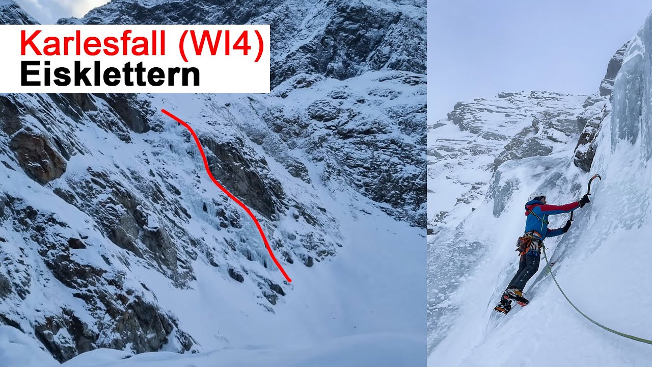 Karlesfall (WI4) - Eisklettern Pitztal Mittelbergferner