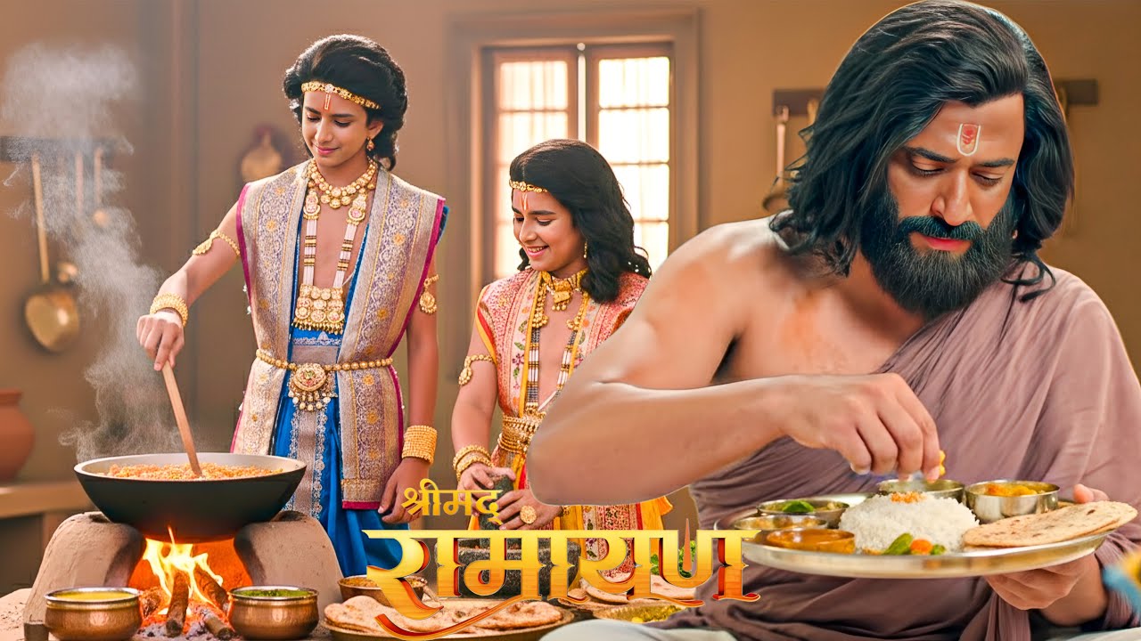 लव कुश ने खिलाया राजा हरीश चंद को अपने हाथ से बनाकर स्वादिष्ट भोजन || Shrimad Ramayan