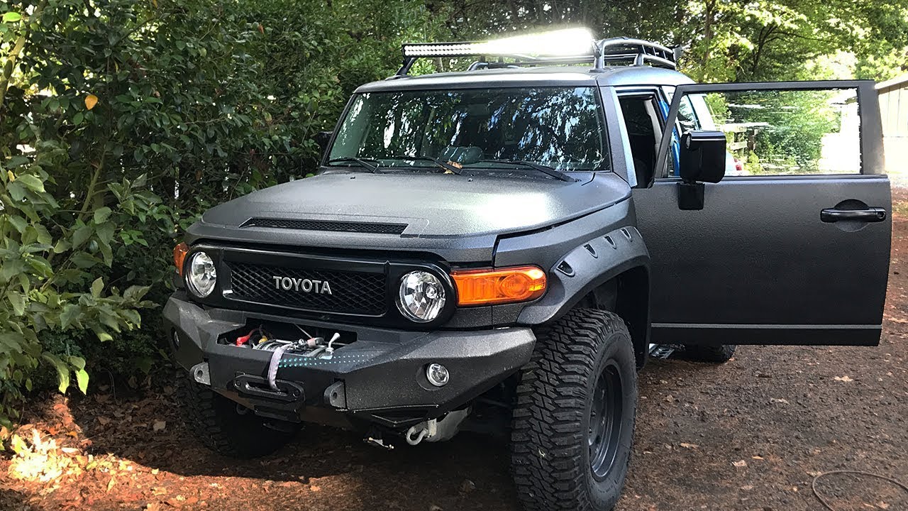 FJ Cruiser Build Pt 8 - Installing Light Bars, Headlight Restoration & Rock Slider Step