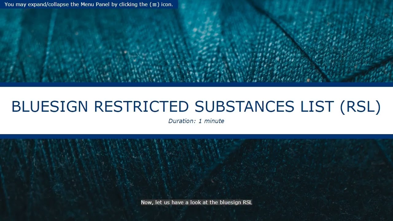E-Learning bluesign® RESTRICTED SUBSTANCES LIST