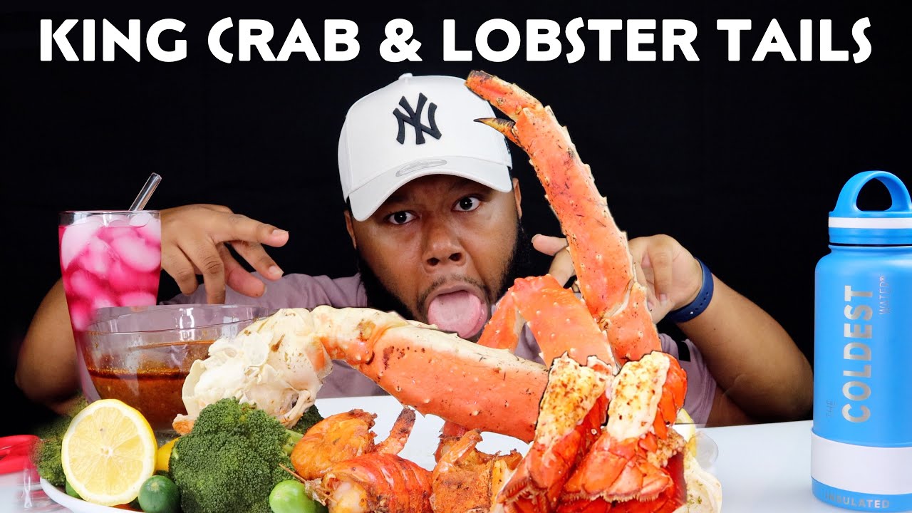 King Crab + Lobster Tails Seafood Boil With Dippin Dash Butter Sauce | Mukbang @HelloFreshUS