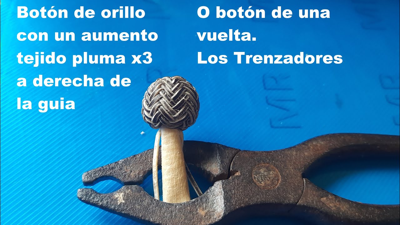 Boton de orillo tejido pluma 3x3 
