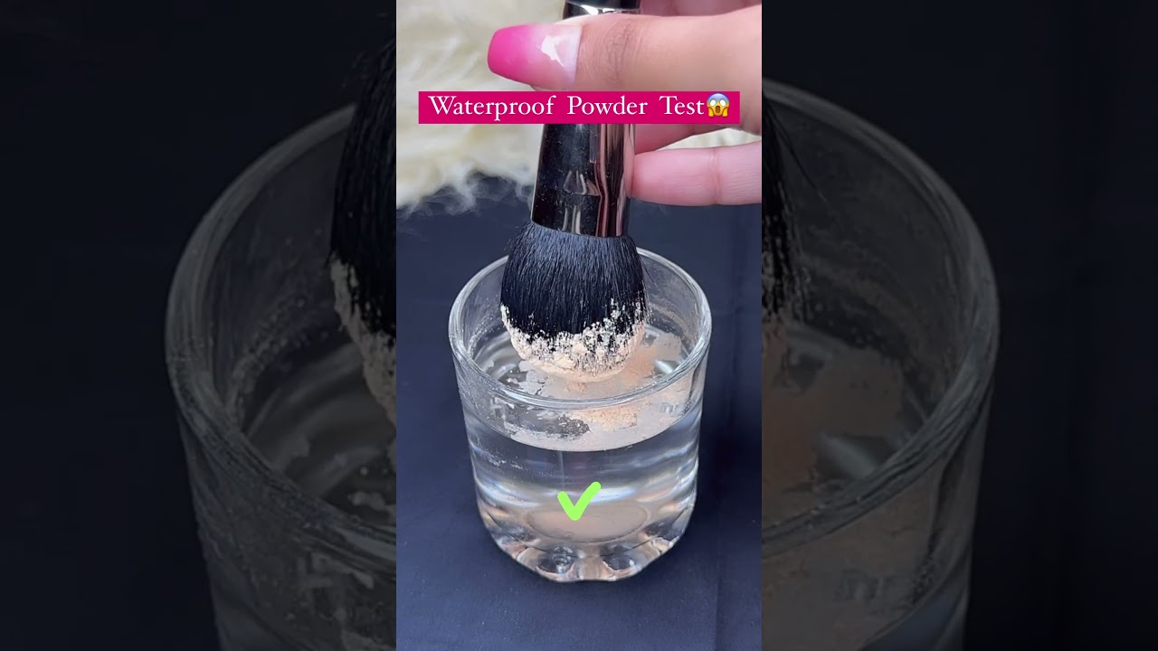 Waterproof Powder Test😱 #waterproofmakeup #waterproofpowder #makeup #makeuptips  #makeuptutorial