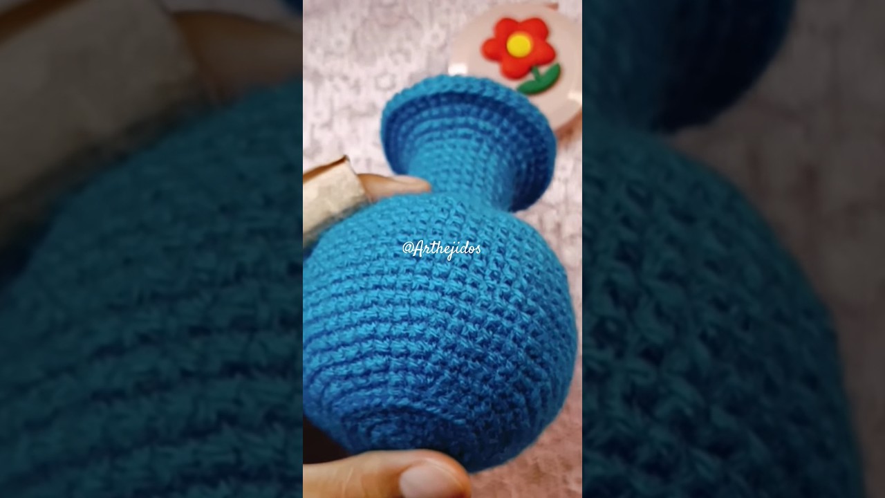 Impresionante🤩aprende a darle estabilidad a este JARR&Oacute;N FLORERO Tejido a Crochet🧶👌F&aacute;cil👇 #arthejidos