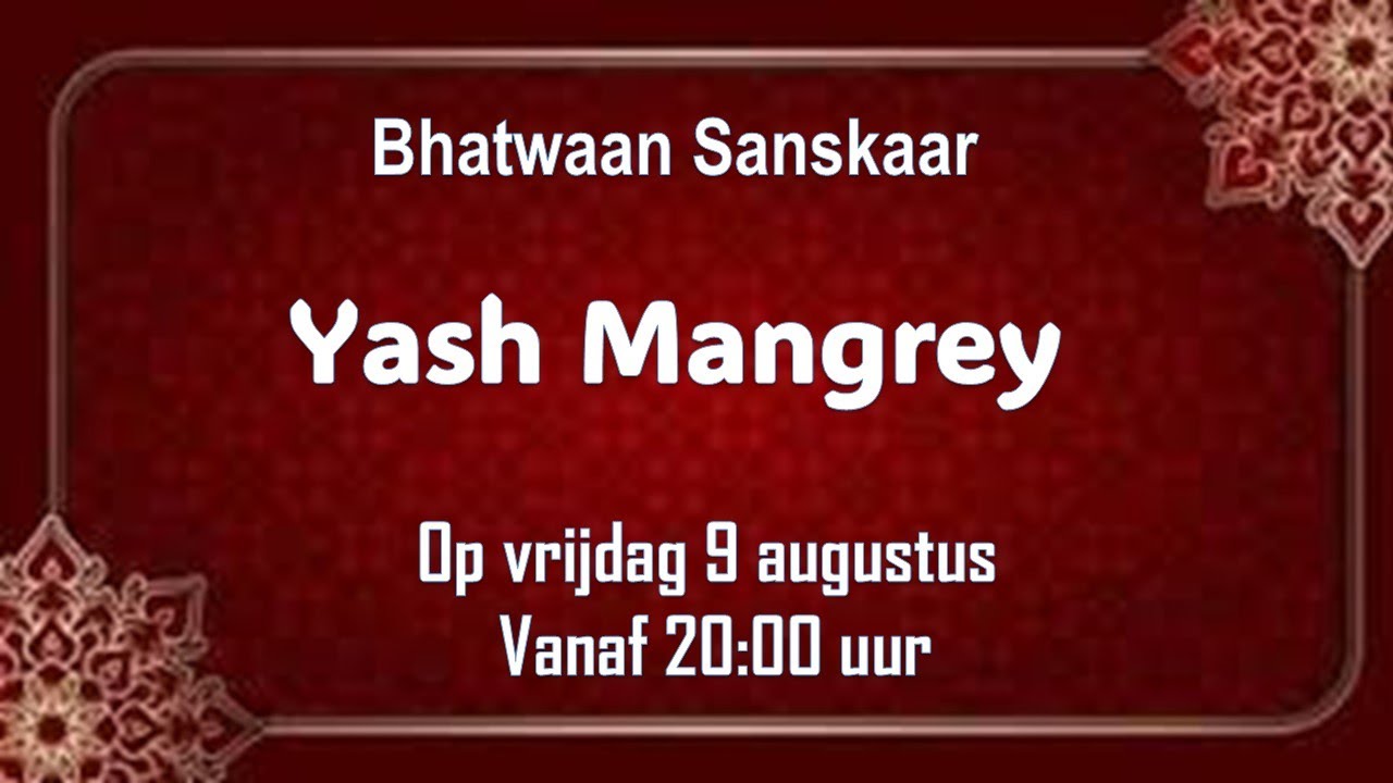 LIVESTREAMING . Bhatwaan Sanskaar van yash Mangrey