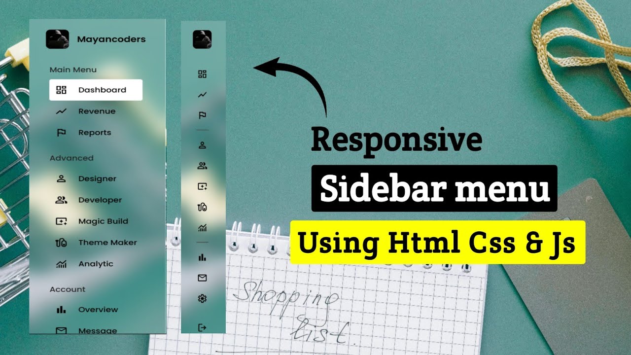 SideMorph menu Animated Menu | HTML CSS JavaScript | Mayancoders