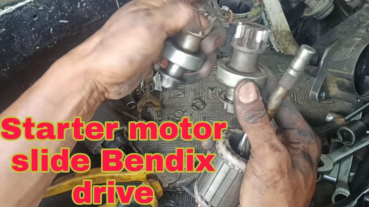 Starter motor slide Bendix drive