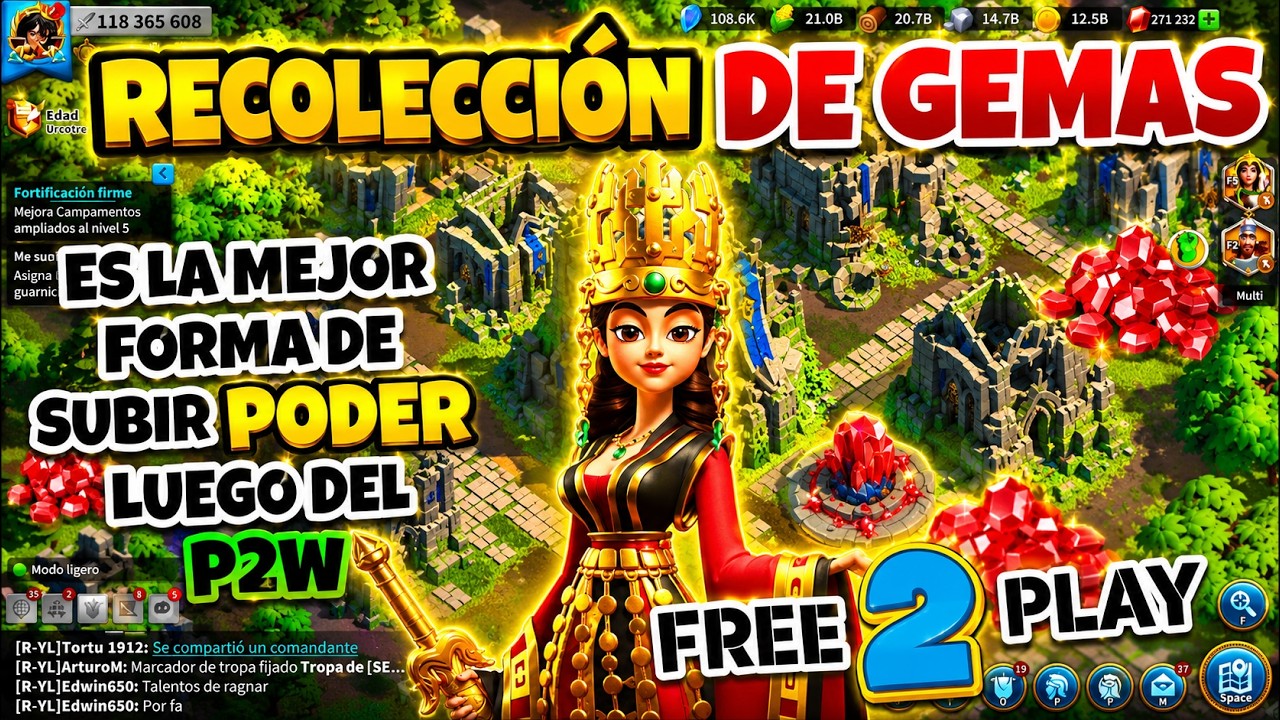 RECOLECCIÓN DE GEMAS ES LA MEJOR FORMA DE SUBIR PODER - RISE OF KINGDOMS