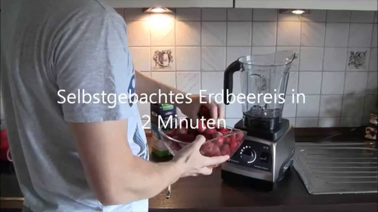 Selbstgemachtes Erdbeereis in 2 Minuten mit dem Vitamix