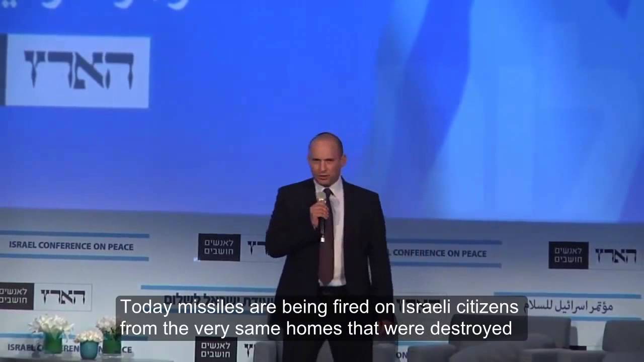 Bennett heckled at Haaretz peace conference