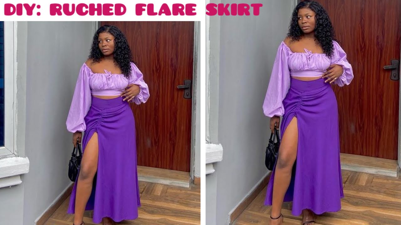 How to make this Trendy Ruched Skirt with Slit