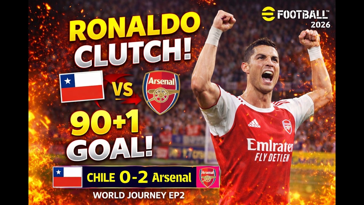Arsenal World Journey EP2 – Ronaldo Seals the Win! 🔥 eFootball 2026