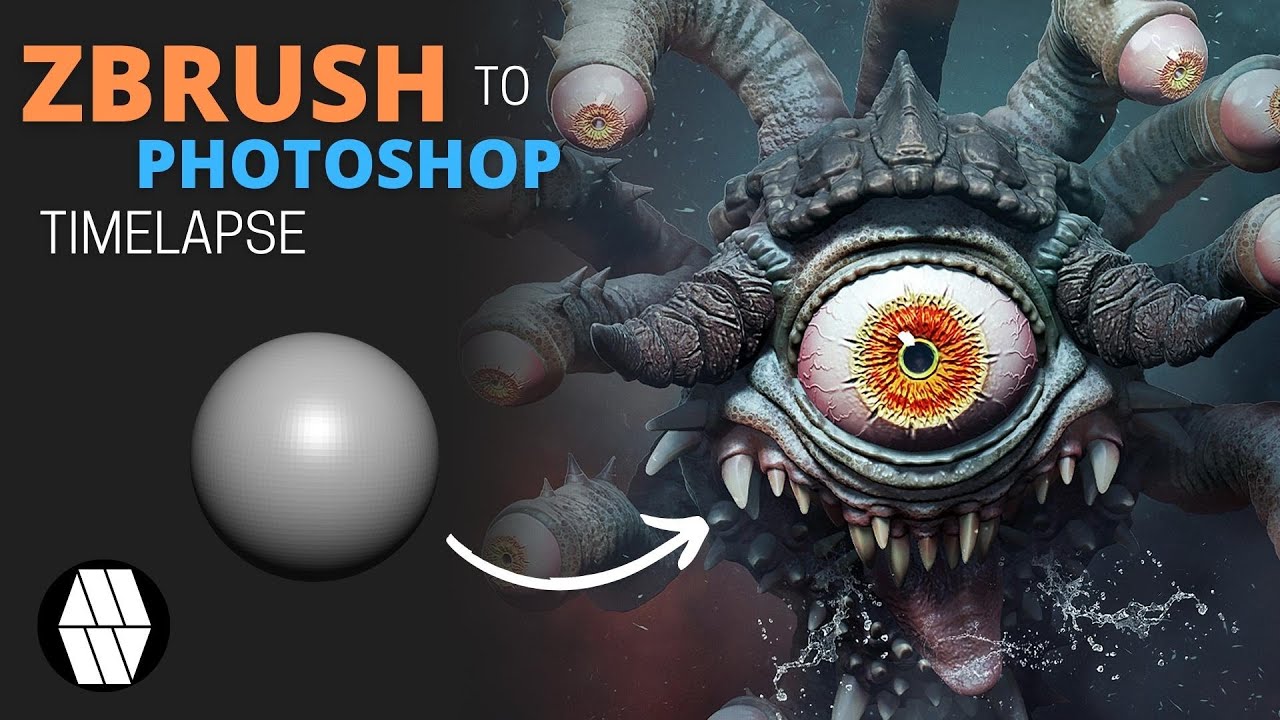 ZBrush to Photoshop Timelapse - 'Beholder' Concept