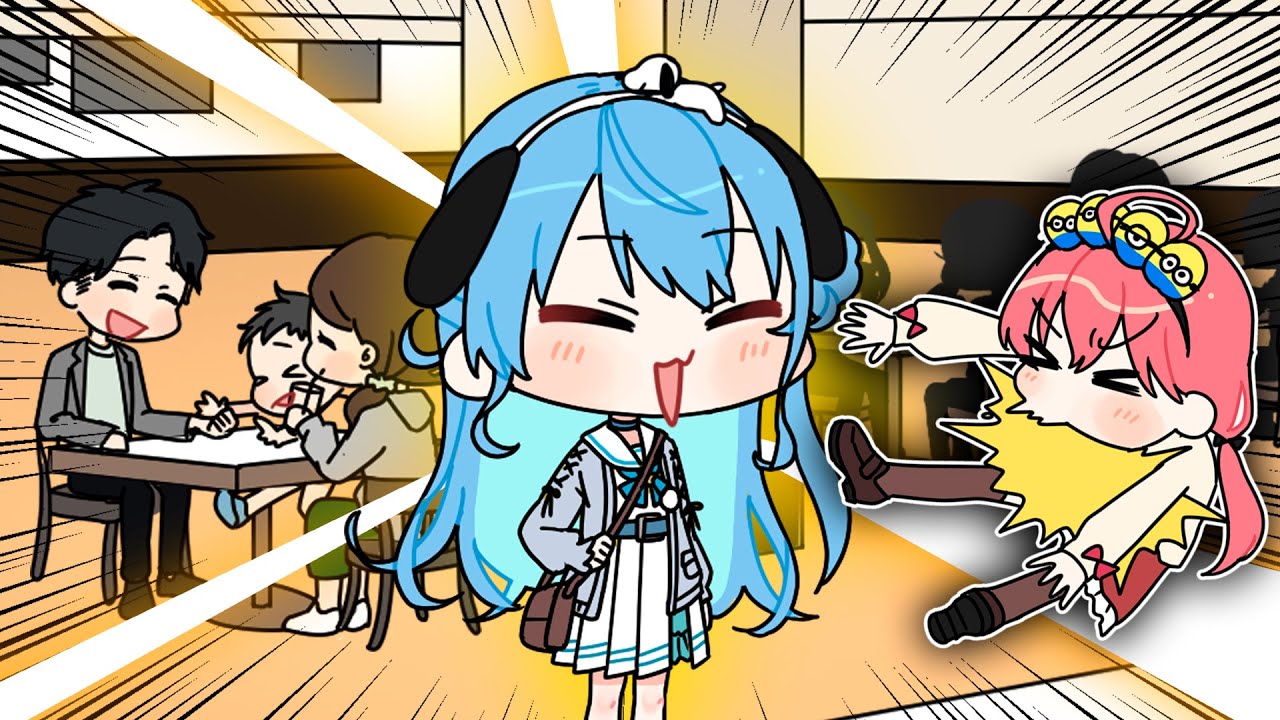みこちには思いつかない方法でしら建を救うすいちゃん【さくらみこ / 星街すいせい / 不知火フレア / 白銀ノエル / 尾丸ポルカ / ホロライブ / 手描き / 切り抜き】