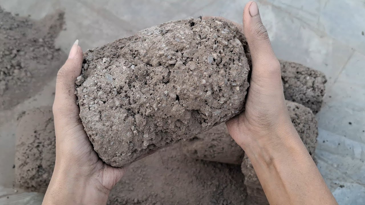 Black gritty Charcoal dry floor crumbling satisfying