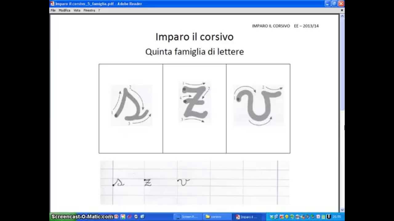 L'insegnamento del corsivo