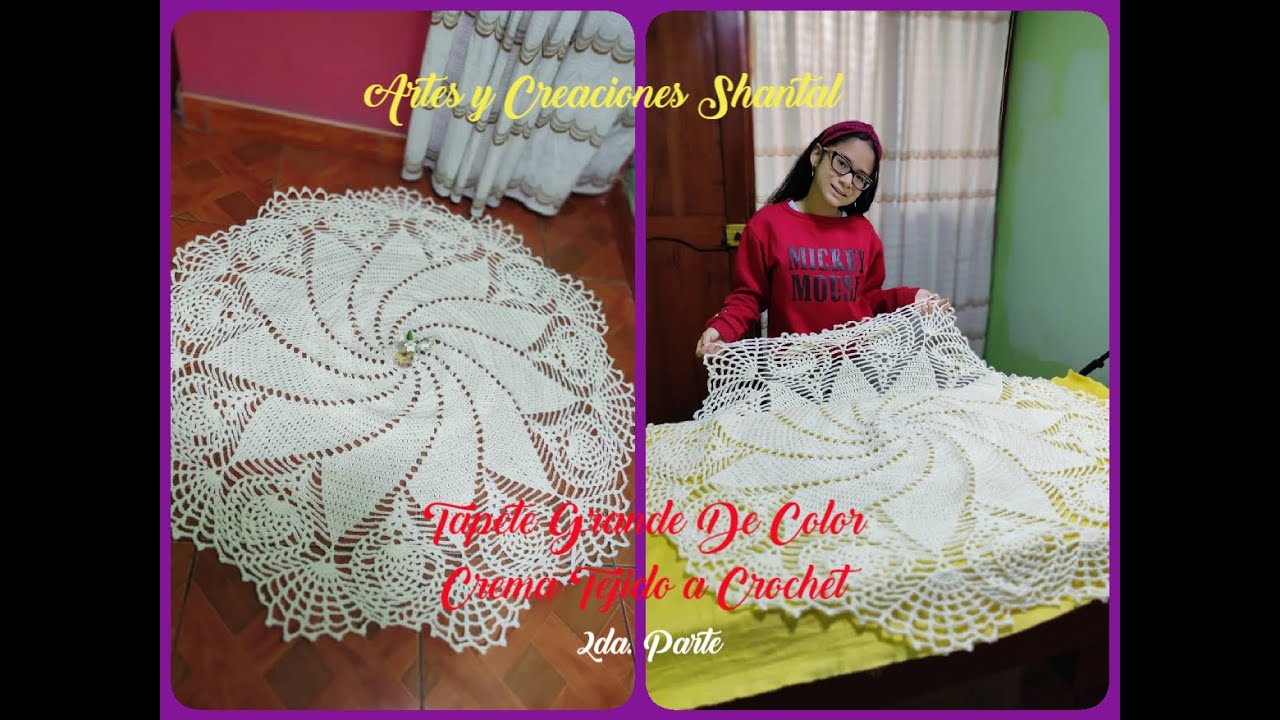 Tapete Grande Con 11 Piñas Tejido a Crochet - 2da. Parte.