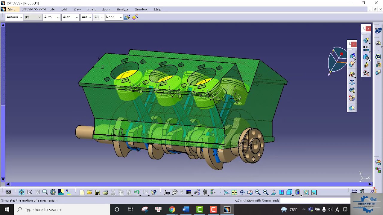 Mô phỏng động cơ trên catia (Modelling of 6 cylinder Engine in Catia V5 )