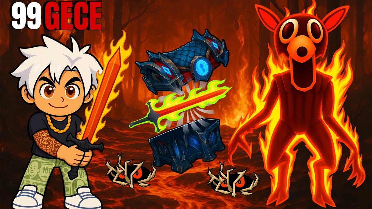 VOLCANIC B&Ouml;LGEYE GİTTİM 🌋😱 Ormanda 99 GECE YENİ G&Uuml;NCELLEME!! ROBLOX 99 NIGHTS IN FOREST 🌲