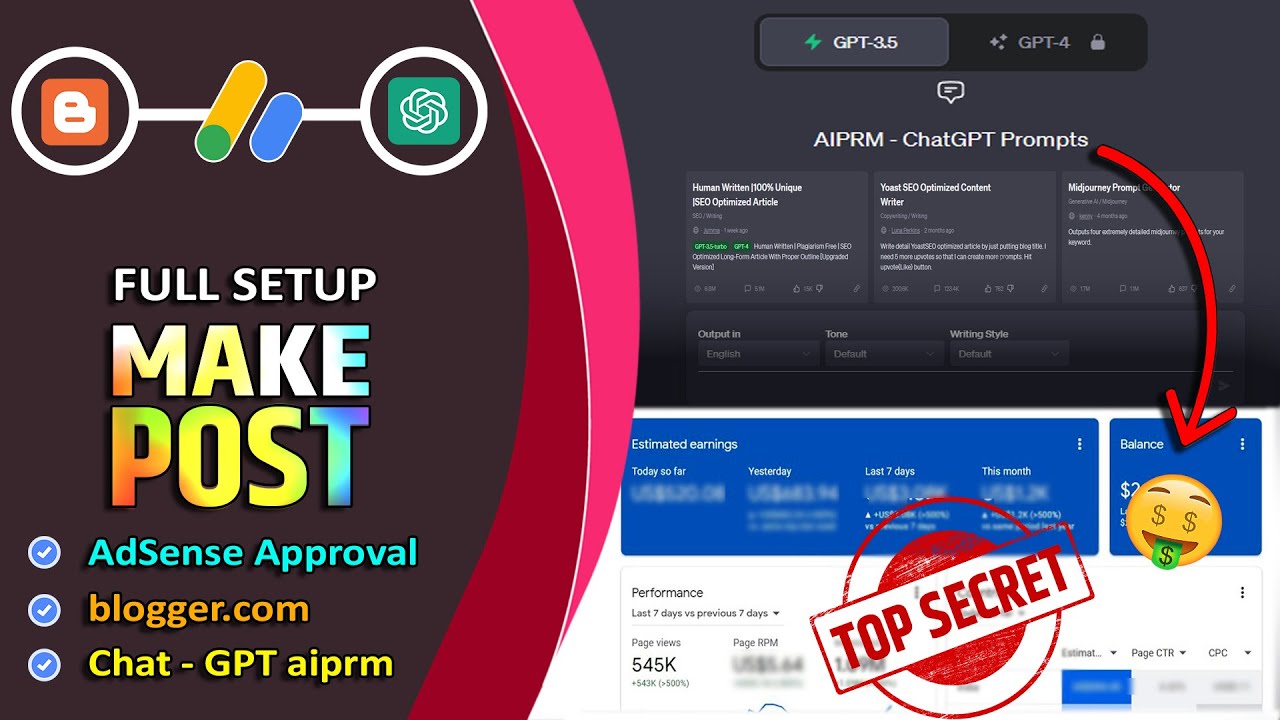 Get AdSense Approval on Blogger Website easily using Chat GPT AIPRM