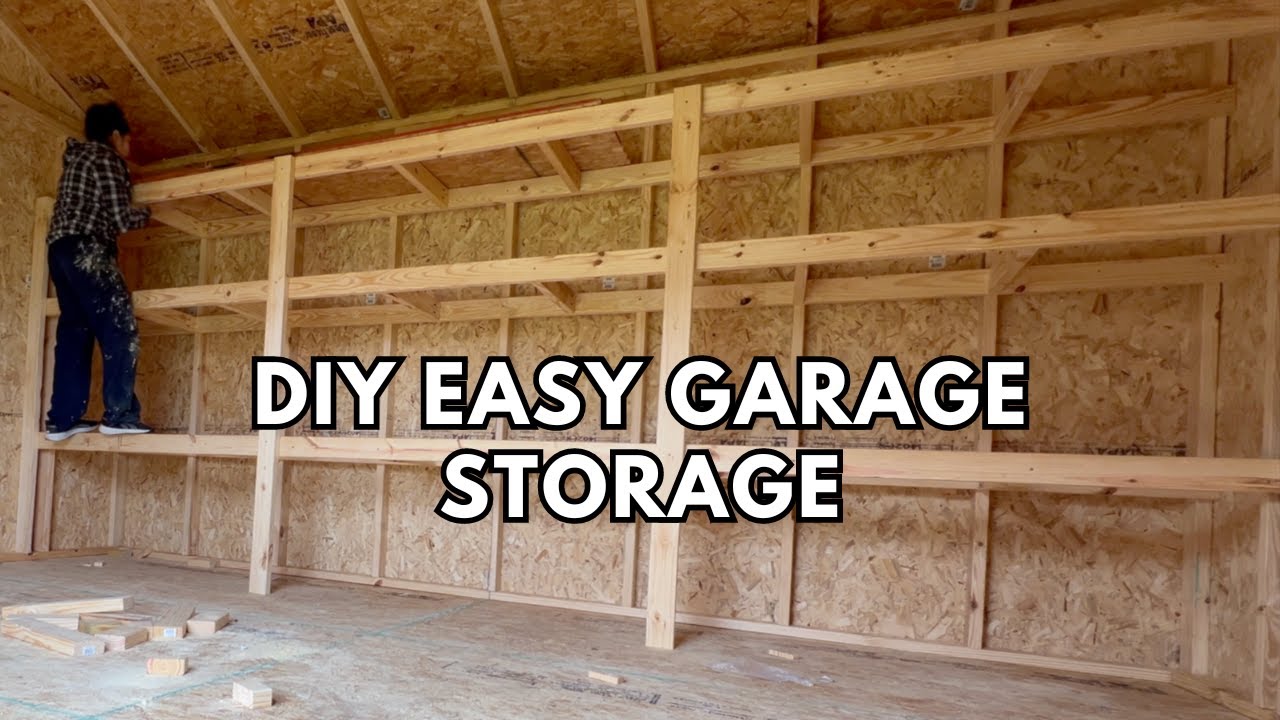 DIY GARAGE STORAGE | EASY DIY GARAGE SHELVES | Garage Makeover Part1