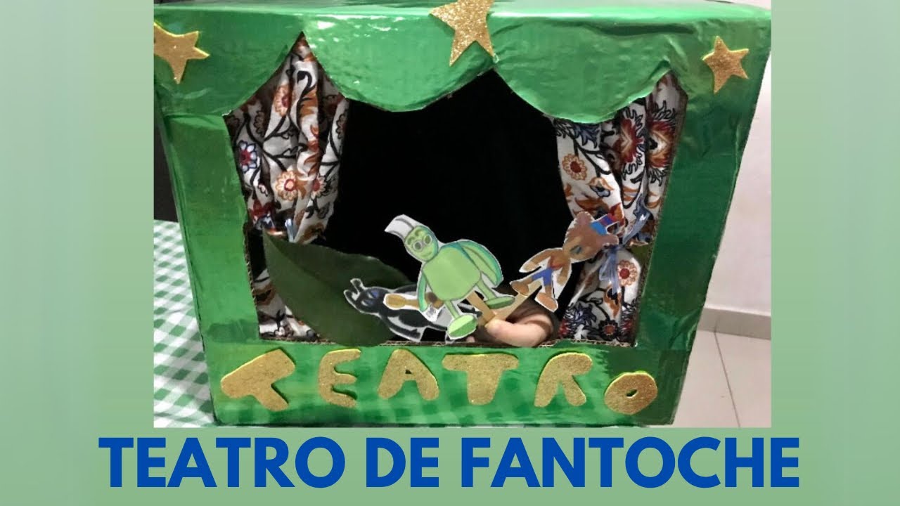 TEATRO 🎭 DE FANTOCHE COM CAIXA DE PAPELÃO 📦 #reciclagem #teatro #fantoches