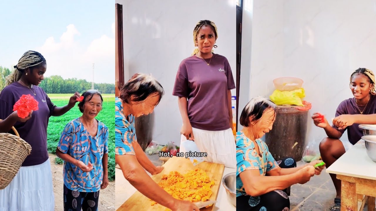 Mother-in-law teaches Anjina how to make mashed sweet potatoes
