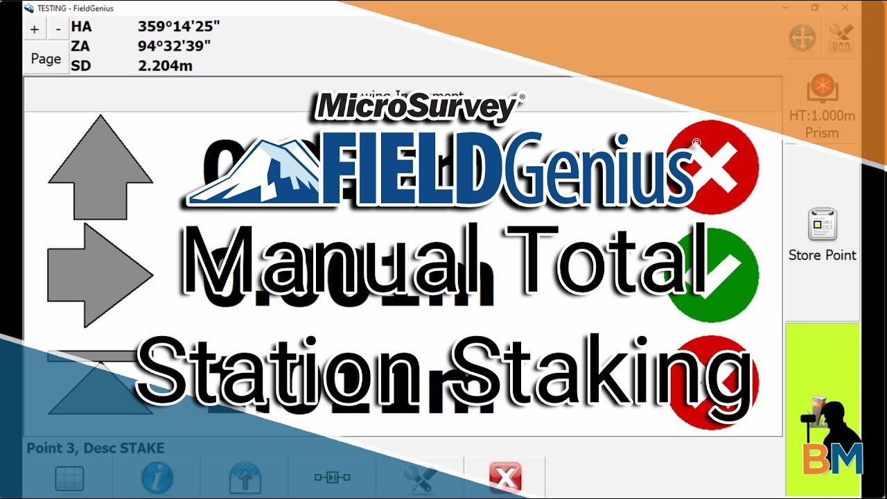 MicroSurvey FieldGenius How To: Staking with a Manual Total Station | Bench Mark