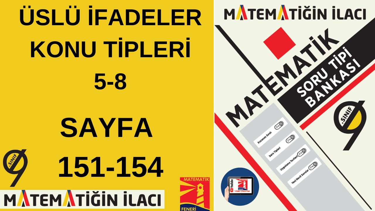 ACİL YAYINLARI 9. SINIF MATEMATİĞİN İLACI SORU TİPİ BANKASI(Üslü İfadeler Konu Tipi 5-8)