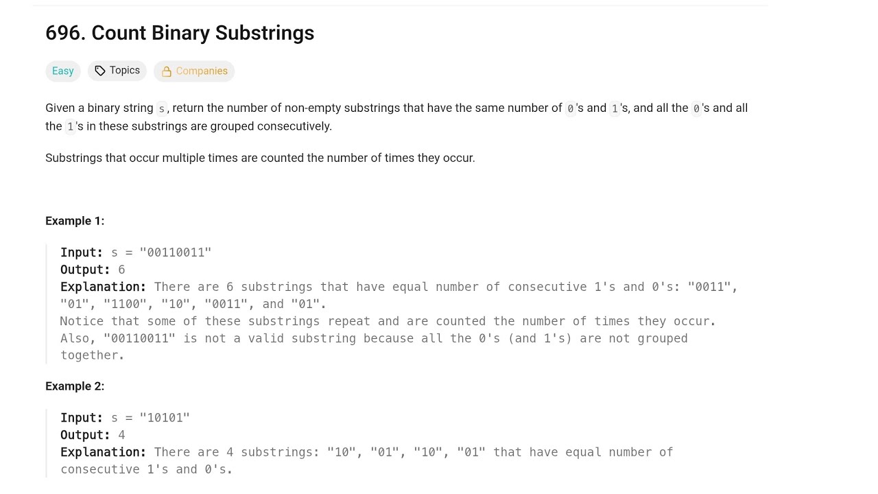 Count Binary Substrings