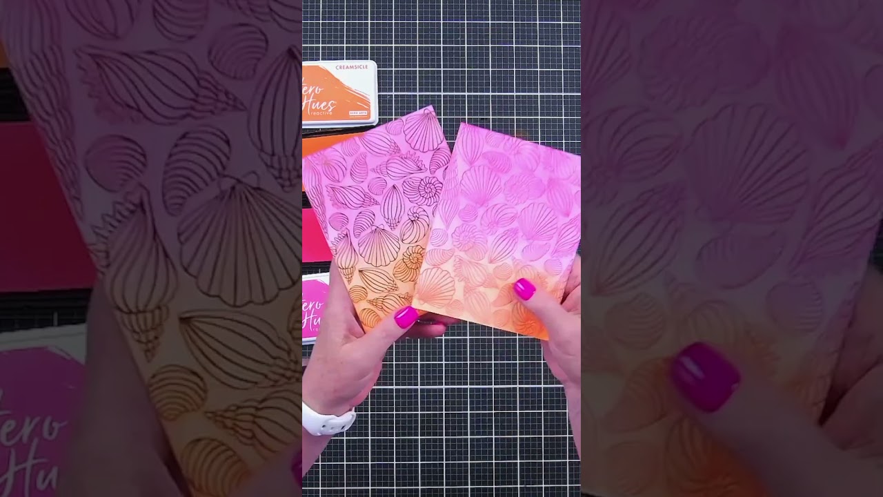 One design, two stunning looks! 🐚🩷 #heroarts #cardmaking #papercraft