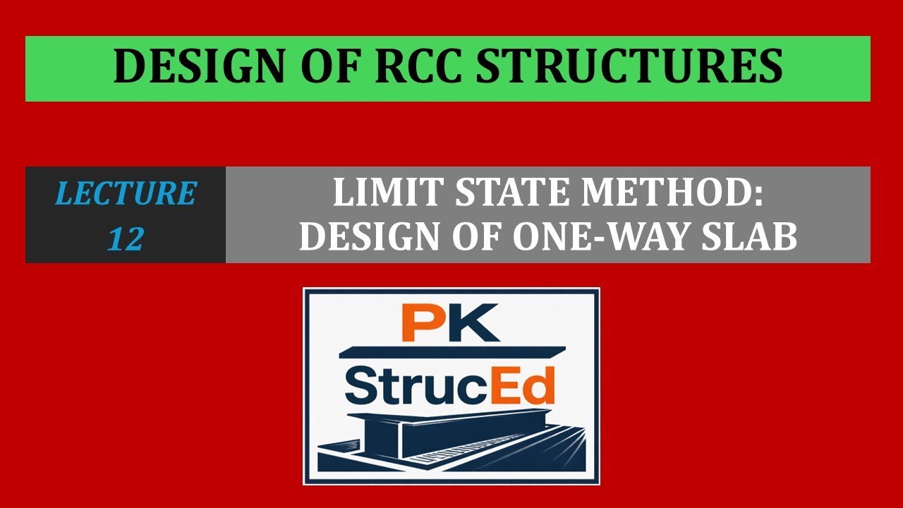 RCC Design – Lecture 12 | Limit State Method | Design of One-Way Slab