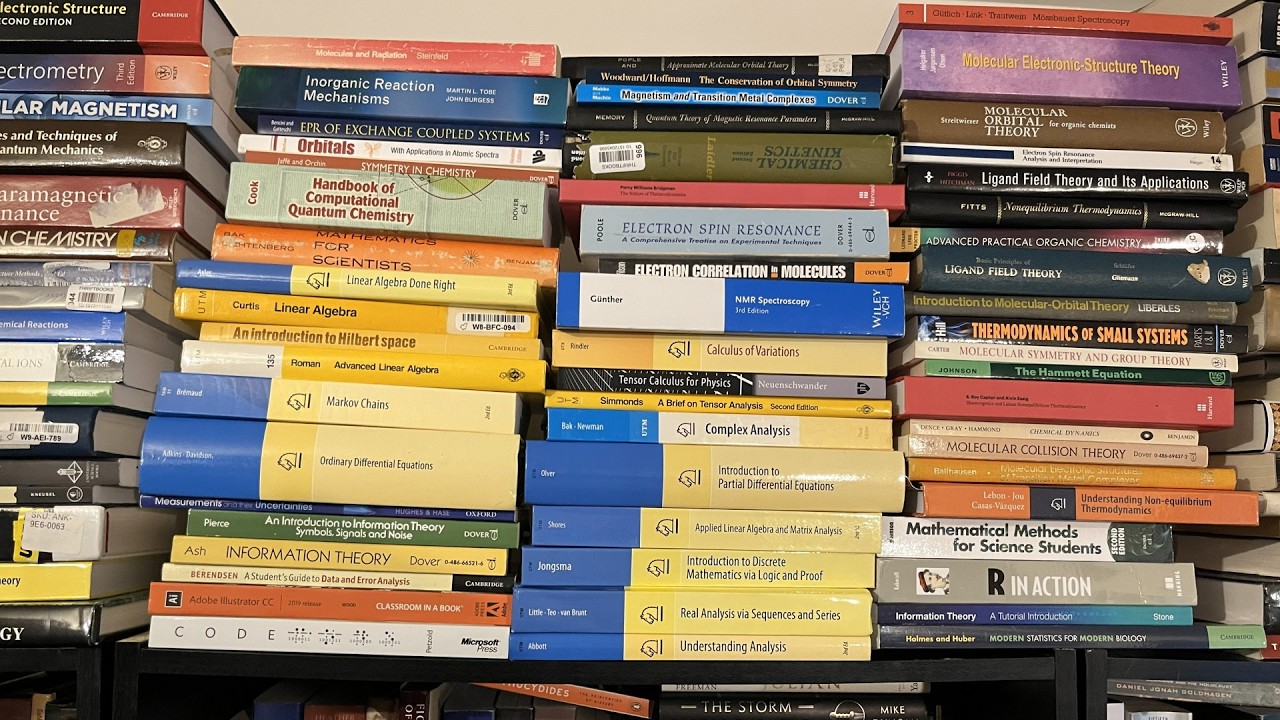 Tour the Library of a Harvard PhD in Biochemistry (Springer UTM vs. GTM, Nobel Prize Winner's Books)