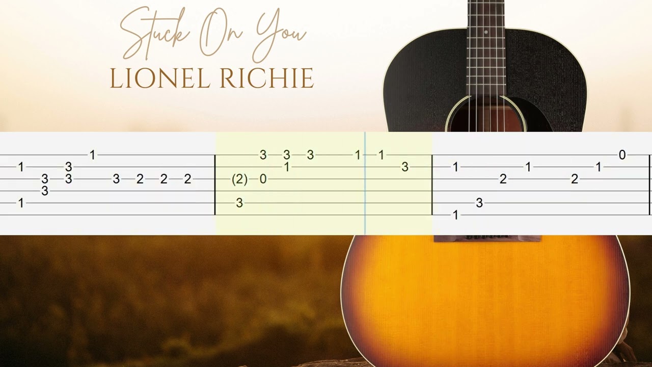 Stuck On You - Lionel Richie - Fingerstyle Guitar Tutorial TAB