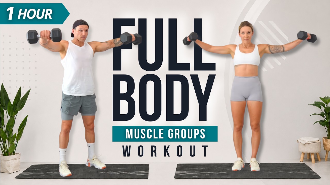1 Hour FULL BODY WORKOUT with DUMBBELLS | Ultimate Strength & Muscle + CORE