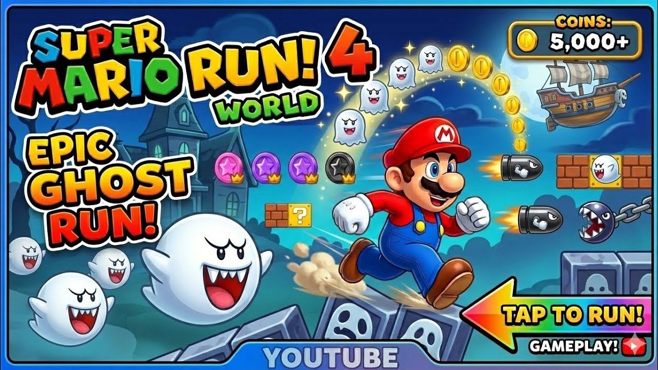 Super Mario Run; Full Gameplay Walk Through - World 4