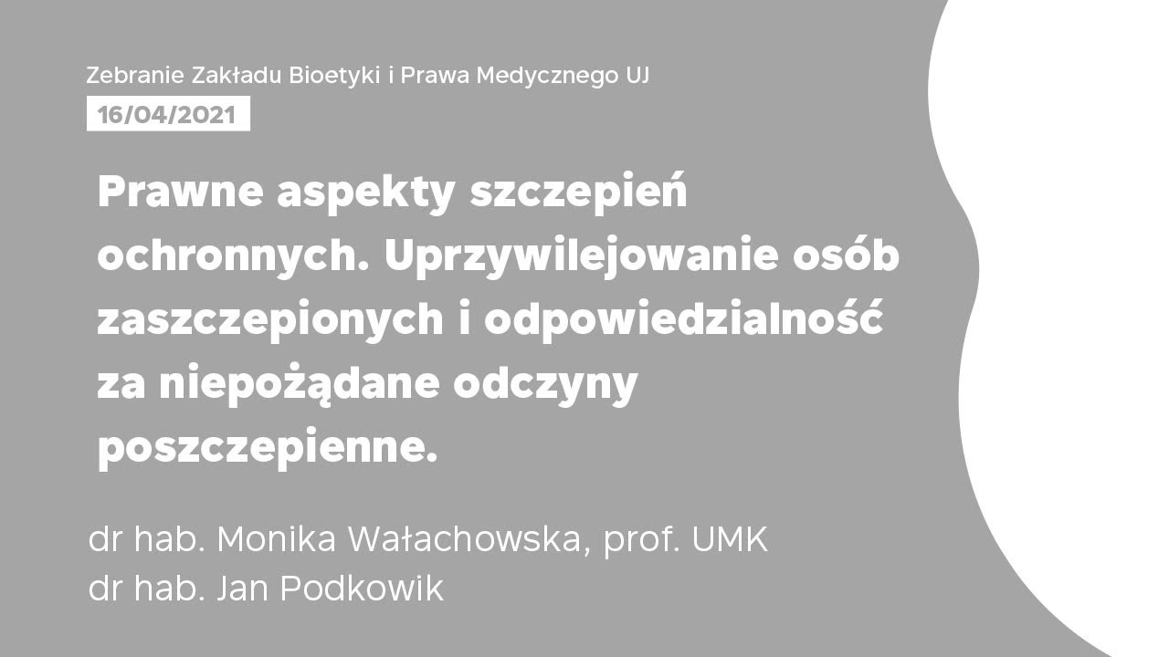 Prawne aspekty szczepień ochronnych. Uprzywilejowanie osób zaszczepionych i odpowiedzialność za  NOP
