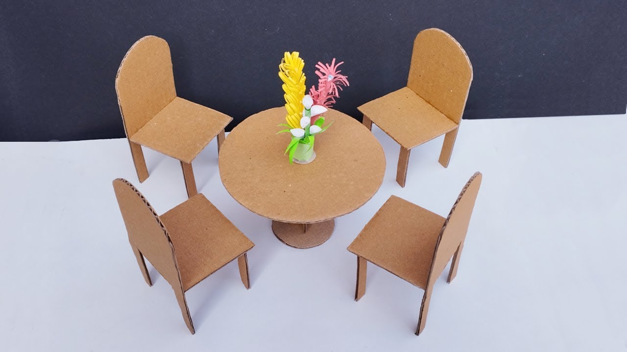 How to make cardboard chair and table | DIY cardboard furniture | Cardboard crafts